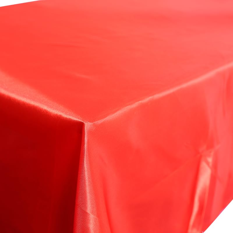 JIUERYY Tovaglia in Raso per Banchetto di Nozze Banchetto Evento Decorazione Battesimo, Rosso, 228x335CM