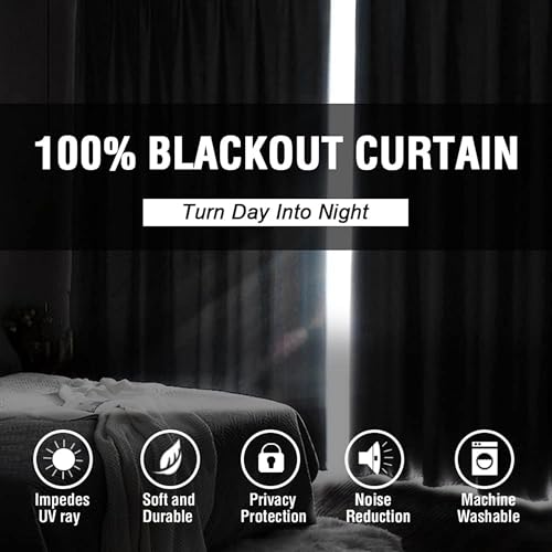 Image of Galaxy Home Decor Premium True Blackout Curtains for Long Door 9 Feet Long 100% Light Block | Thermal & Noise Insulation | Black Back Coating | Pack of 2 | Teal