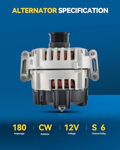 Image of PHILTOP Alternator Compatible with 2008-2012 GL450 2008-2011 ML350 3.5L 2008-2012 GL550, 2008-2011 R350 2009-2015 G550 2008-2011 ML550 2010-2011 SLK350, 180 Amp Alternator Replace 11455N FG18S016 | Fits 2008-2012 Mercedes-Benz GL550 V8 5.5L, 2010-2011 Mercedes-Benz ML350 V6 3.5L, Replacement OE 12977, 11455N
