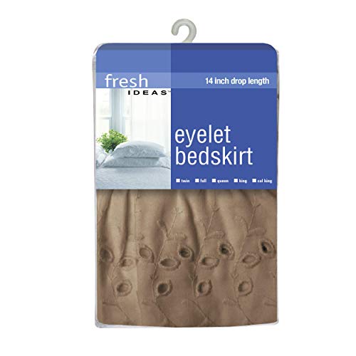 Fresh Ideas Ruffled Eyelet Bedskirt, Queen, Mocha