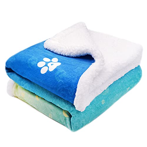 Thankspaw Dog Blankets Washable,Sherpa Dog Blanket Reversible,Fleece Soft Warm Dog Throw Blankets for Large Medium Small…