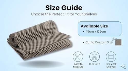 Image of Dribble Eva Shelf Liner Mat Mesh Pattern 45x125cm Roll, Non Slip Drawer & Cabinet Liner for Kitchen, Oilproof Washable Fridge Mat | Anti Skid Cupboard Wardrobe Multipurpose Mat (Beige)