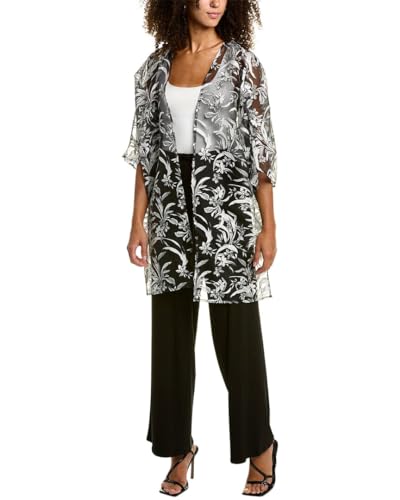 Image of Anne Klein Womens Oversized Sheer Cardigan with Side Slits