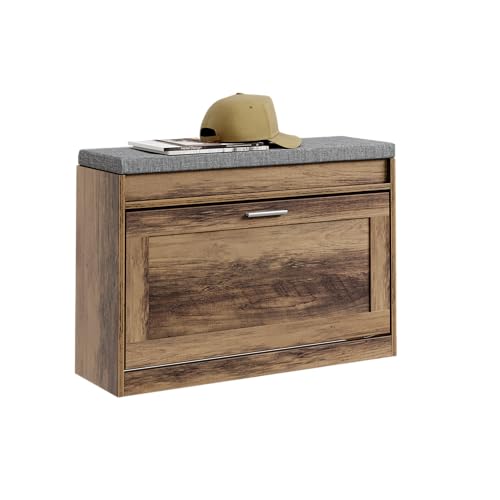 SoBuy Banc Chaussures Entrée - Banc de Rangement avec Assise - Extra Étroit 24Cm - Idéal pour Petits Appartements Couliors, Rangement pour Chaussures...