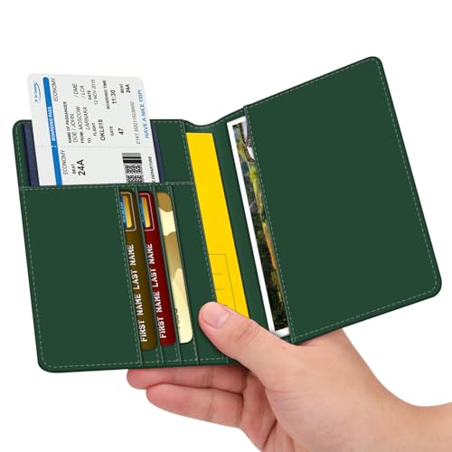 Image of FINTIE Passport Holder, Slim Travel Wallet RFID Blocking Card Case Cover Passport Cover Protector Essentials with Credit Card Slots for Women /Men | Slim