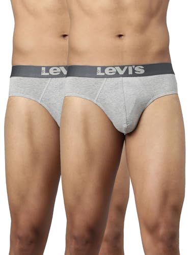 Image of Levi's 017 Classic Brief for Men | Cotton Stretch Fabric | Men's Brief Underwear | Anti-Roll Waistband | Extra Supportive Gusset | Dual Layer 3D Pouch | Tagless & Zero Irritation Comfort | Pack of 2