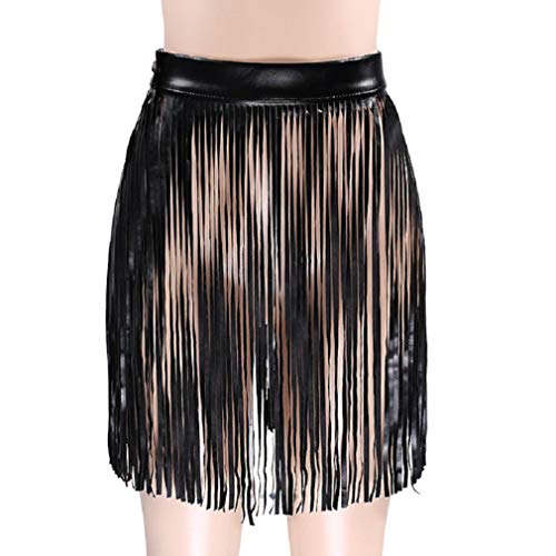 Women's Sequin Tassel Skirts Rave Fringe Hip Scarf for Festival