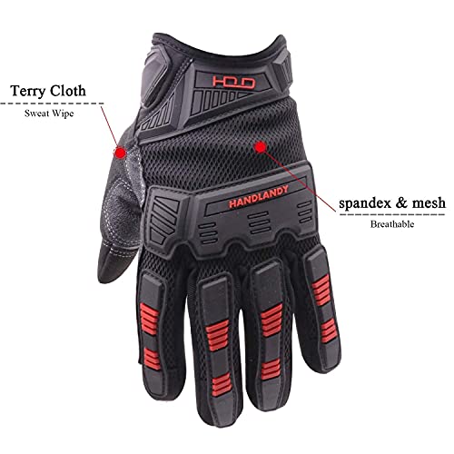 Handlandy Touchscreen Work Gloves Mens Women & Tpr Impact Reducing Working Gloves L #TOP6