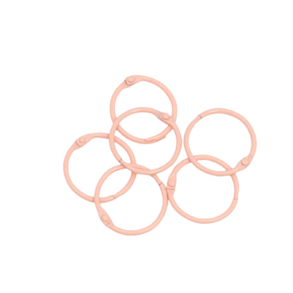 Craftelier - Set of 6 Metal Ring Rings for Binding Ideal for Scrapbooking and Crafts | Rings for Albums, Notebooks, Planners or Planners | Size Ø 30 mm – Baby Pink