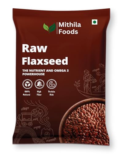 Image of MITHILA FOODS 500g Premium Flax Seeds | Alsi Beej for Weight Loss, Hair Growth & Skin Care | High Protein, Omega 3 & Fibre Rich | Authentic Superfood from Bihar for Healthy Living & Daily Energy