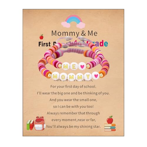 Image of First Day of School Gifts for Girl Mommy and Me Back to School Bracelets