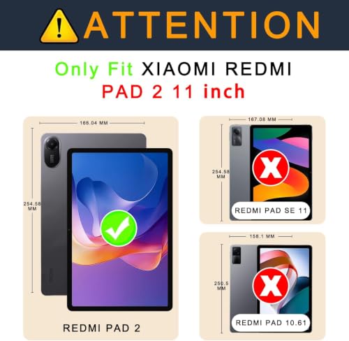 Image of TGK 360 Rotatable Smart Flip Cover for Xiaomi Redmi Pad 2 11 inch Tablet Case (Black)
