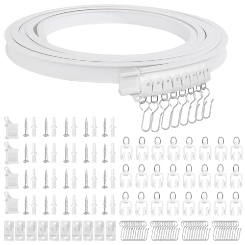 Vorhangschiene Flexibel 4m mit Stummen Rollen, Flexible Gardinenschiene...