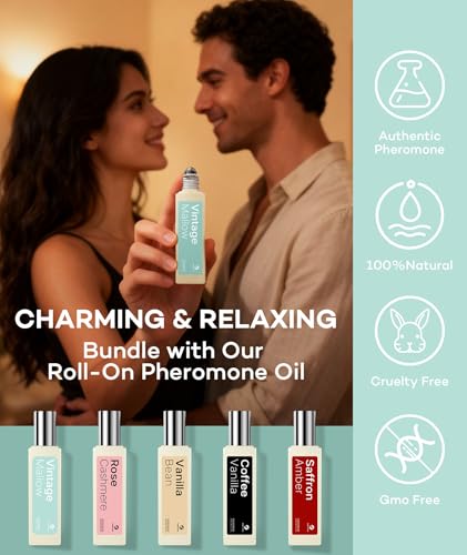 Image of purefittech Pheromones Perfume Oil for Women, Long Lasting Vintage Marshmallow Scent Roll-on Perfume, Mashmallow Fragrance Oil, 0.34 fl oz (10ml) Travel Size, Made in USA, Eau de Parfum