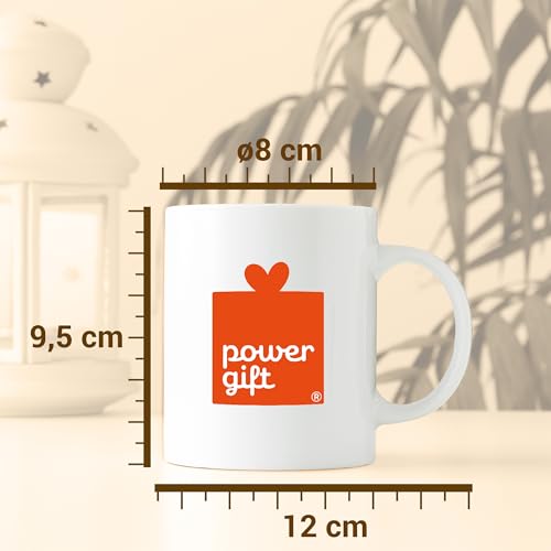 power gift Französische Bulldogge Hellbraun - Kaffeetasse, Becher, Teetasse aus hochwertiger Keramik. Kaffeebecher mit schöner Grafik und Spruch in deutscher Sprache. Praktisches Geschenk.