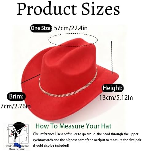 Western Womens Rhinestone Cowboy Cowgirl Hat Wide Brim Diamond Bling Cowgirl Hat for Women - Image 5