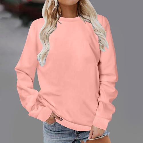 Sweatshirt couleur unie col rond grande taille haut ample - 3