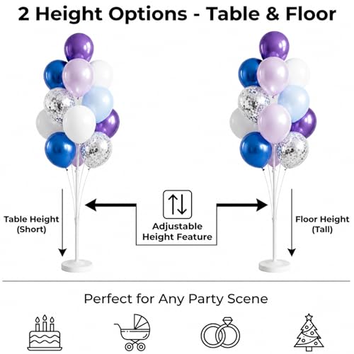 Image of Balloon Column Stand Kit with Balloons, Base and Pole, Balloon Column Kit for Floor or Table Backdrop Decoration for Party Wedding Baby Shower Birthday Graduation
