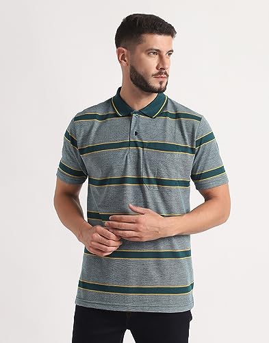 Image of INKKR Highflay Striped Men Regular Fit Polo Neck T-Shirt Combo