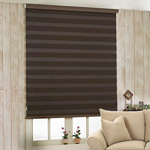Image of ZEBRA BLINDS Polyester Blinds for Windows,Coffe,W143XH150CM