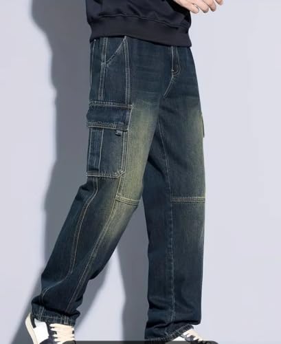 Image of ODDMONKEY Men Jeans || Cargo Jeans for Man ||Cargo Pant for Man || Jeans for Men || Men Cargo Pants || Straight Fit Jeans for Men