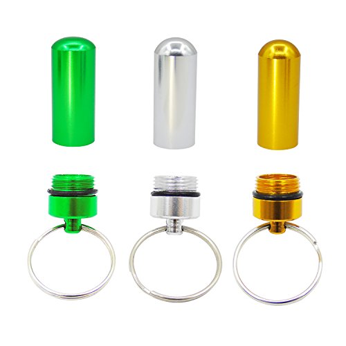 14pcs Pill Box Case Bottle Waterproof Aluminum Pill Holder Keychain Drug Holder Medicine Container