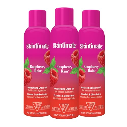 Skintimate Raspberry Rain Shave Gel for Women, 3 Pack | Skintimate Shaving Cream for Women, Womens Shaving Cream, Shave Cream, Shaving Foam, Womens Shave Gel, Pack of 3, 7oz each