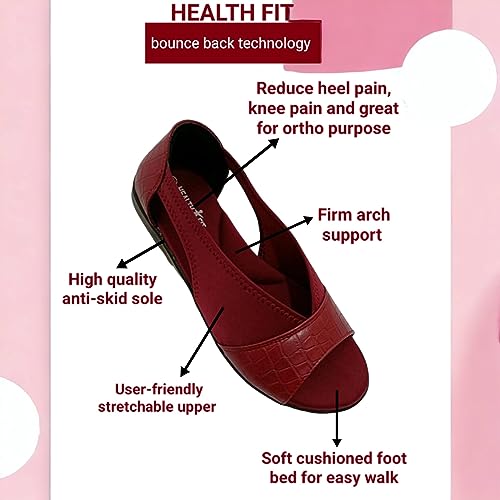 Image of HEALTH FIT Extra Soft Ortho Care Diabetic & Orthopedic Sandal /Doctor Sandal-With Arch Support & Back Support Footwear & stylish for Girl's /Women's
