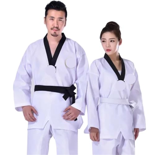 ANQKYO Trajes De Judo Ropa de competición de Entrenamiento de Karate y Judo, Uniforme de Taekwondo, Traje de Entrenador Azul, Disfraces de Kung Fu, Ropa Unisex(White,XXL)