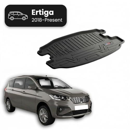 Image of 3D TPE Car Boot Mat for Ertiga (2018 Onwards) Custom Fit, Heavy Duty & Anti-Slip Boot Mat | All Weather Resistant, Waterproof & Dustproof Trunk Liner, Car Dicky Mat for Ertiga