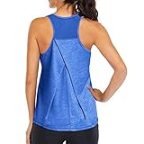 Workout Tops for Women Womens Workout Tops for Women Racerback Tank Tops Mesh Yoga Shirts Athletic Running Tank Tops Sleeveless Gym Clothes Tank Tops for Women Dark Blue