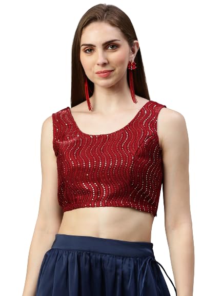de moza Women Crop Top Woven Top Embroidery Polyester-picture-36