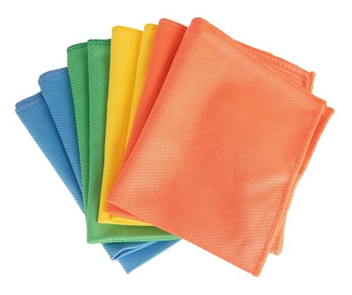 Aqua Clean Kristall Hochglanz Mikrofasertücher, 8 Stück, 30x40cm, Mehrfarbig, für Glas & Glatte Oberflächen