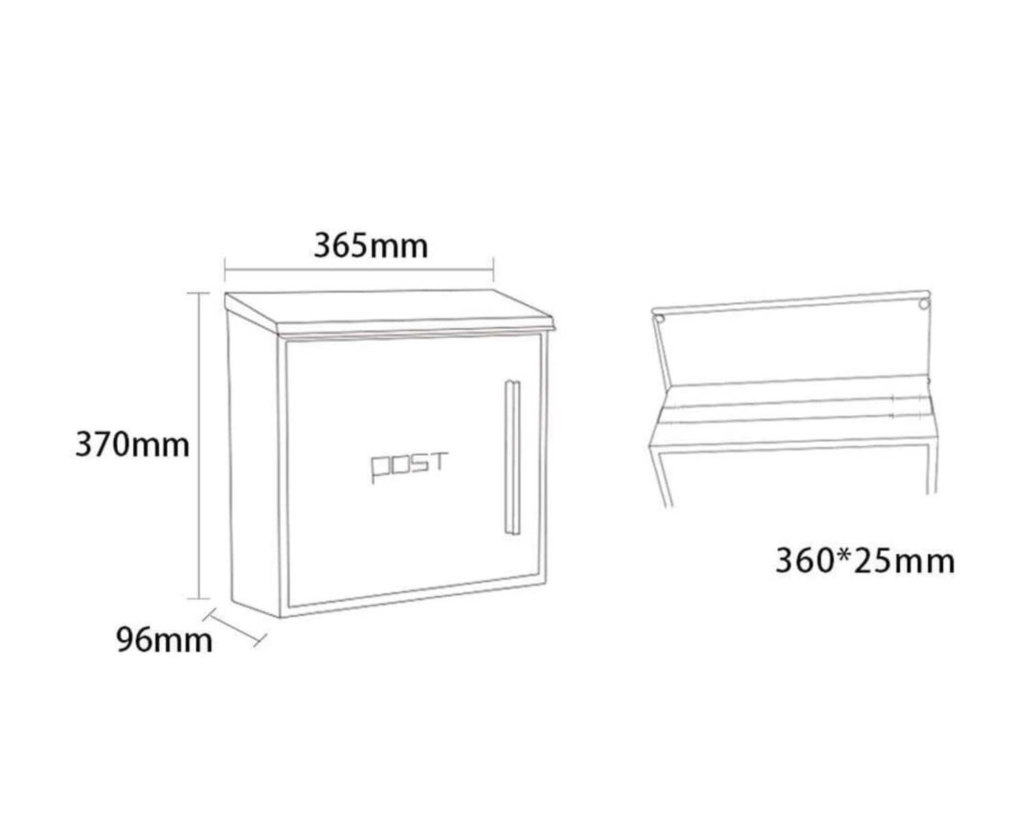 Buzón Buzón De Correo Exterior, Montado En La Pared, Sugerencias para Exteriores, Acero Inoxidable, con Cerradura Decorativo(White)