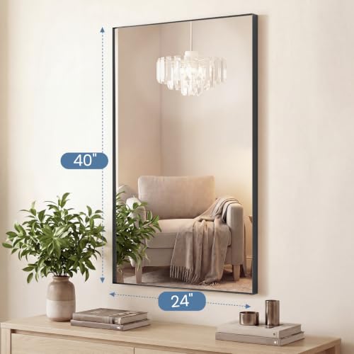 Image of NEWBULIG 24x40 Vanity Mirror, Bathroom Mirrors for Over Sink, Black