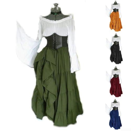 Vestido gótico medieval de mujer para cosplay de hada y reina 2