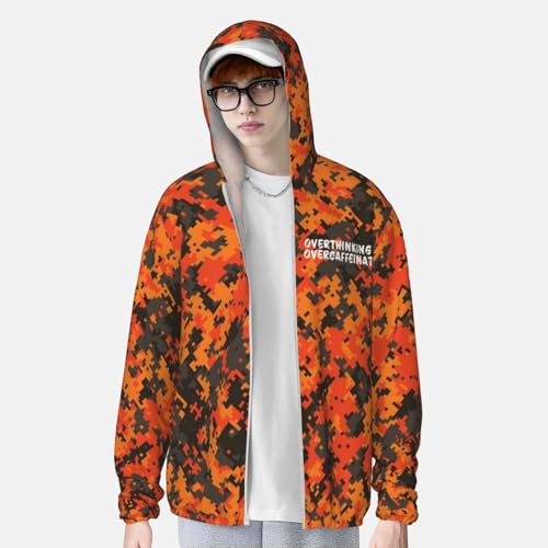 Overthinking & Overcaffeinated Men's Sun Protection Shirts with Zipper Women's Long Sleeve SPF Uv Shirt,3