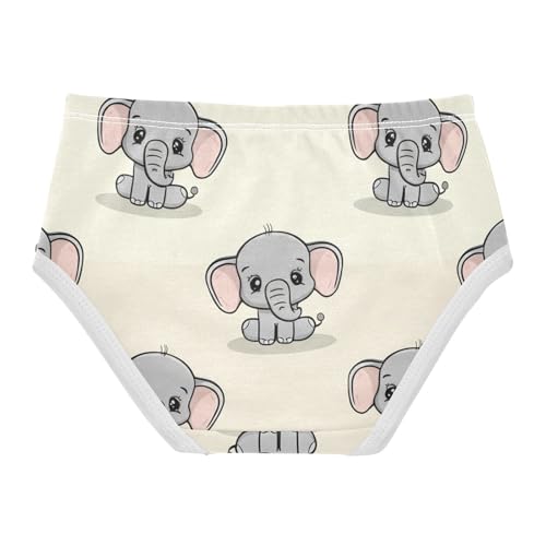 Cotton Toddler Underwear Custom Cute Elephants Gray Colors Panties Little Girl Fancy Briefs Underpants 2t2