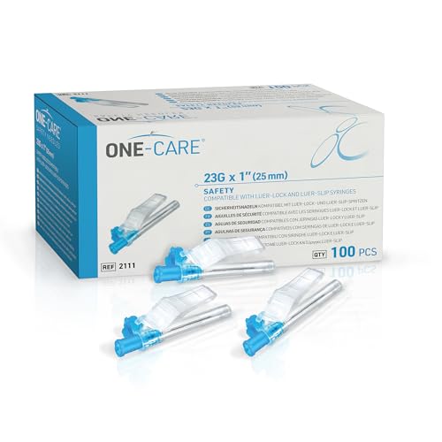 ONE-CARE 23 Gauge x 1 inch (25mm), Individually Wrapped, Box of 100