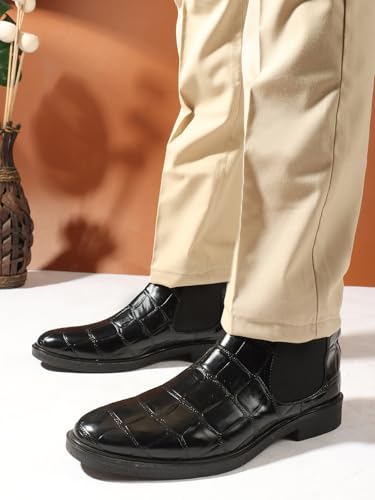Image of Carlton London Men's Chelsea Slip-On Round Toe Comfortable Boot