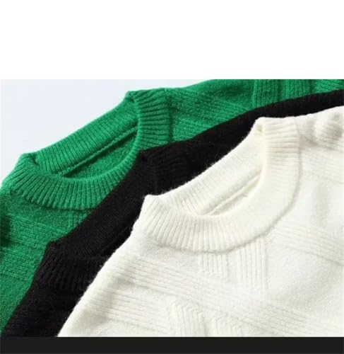 Men's Casual Loose Knitted Pullover Sweater Round Neck Base Thick Warm Top3