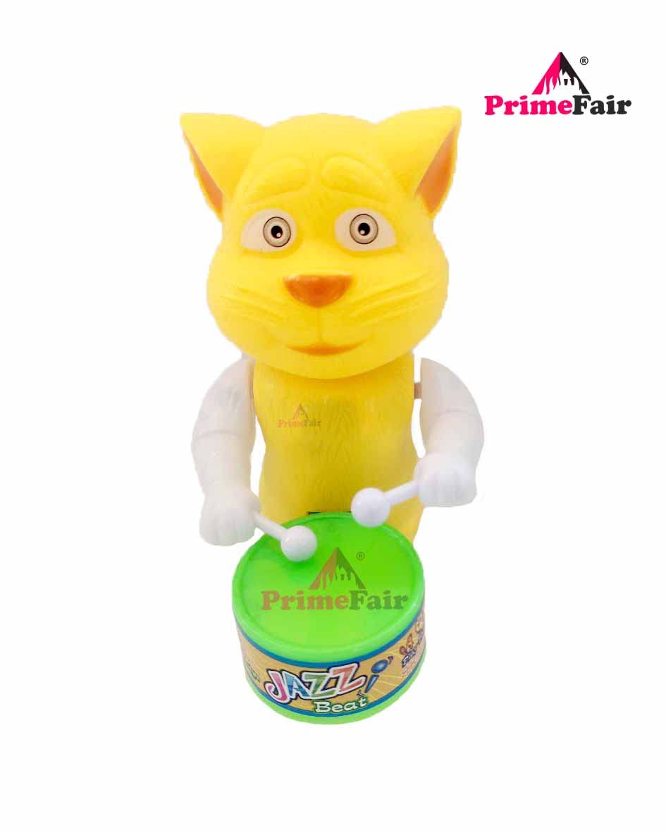 PRIMEFAIR Dancing Action Key Operated Musical Toys for Kids Boy and Baby Girls Musical Drummer Toys Multi Color (New Yellow CAT)