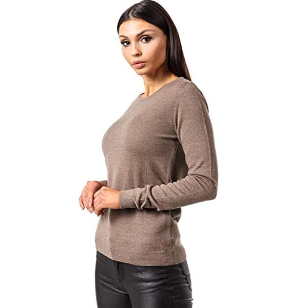 KNITTONS 100% Merinowollen Trui Met ronde hals Voor Dames