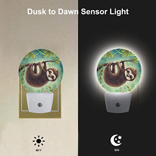 Image of EKOBLA Sloth Night Light, Cute Jungle Animal Night Lights Plug Into Wall with Dusk to Dawn Sensor for Kids Room, 0.5W Sleep Friendly