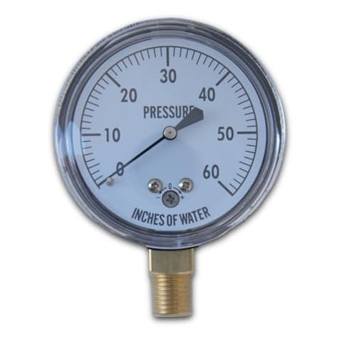 Kodiak Controls KC25-60"H2O Low Pressure Gauge 60" WC Cover