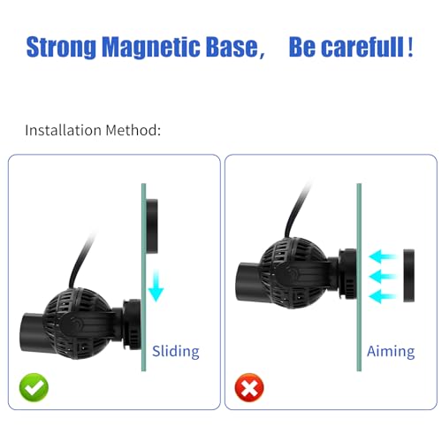 Image of AQUANEAT Aquarium Wavemaker Circulation Pump, 1600GPH Fish Tank Powerhead, Submersible Water Pump, Magnetic Base