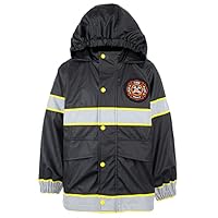 Fringoo - Kids Raincoat - Firefighter Design - Waterproof Jacket For Kids - Age 2/3 Years - Firefighter Uniform - Machine Wash - Lightweight Coat