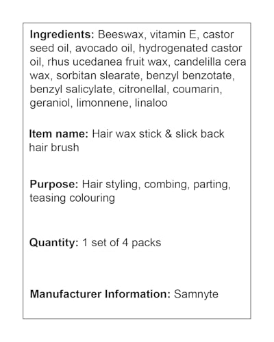 Samnyte FQ-US-11-WAX STICK & PINK BRUSHES-02 Hair Wax Stick, Slick Back Hair Brush Set 4Pcs, Wax Stick For Hair, Bristle Brush For Flyaways, Teasing Brush For Hair Styling, Edge Brush For Tame Frizz Baby Hair thumb #8