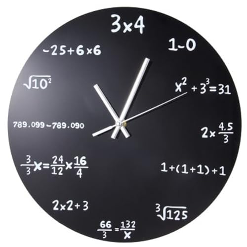 Auratrove Horloge murale moderne Equation 30,5 cm, design mathématique avec équations simples...