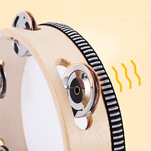 Tosnail T-TAMBOURINE-10INCHES 10 Inches Handheld Wooden Tambourine thumb #6